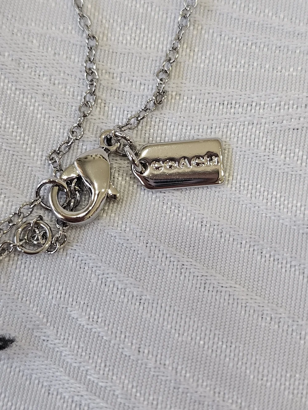 Coach Silver Heart Pendant Necklace with 'C' Initial - Picture 9 of 11